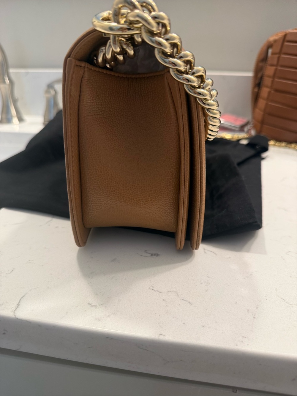 Chanel Brown Quilted Boy Flap Bag with Gold Hardware medium size - Picture 5 of 14